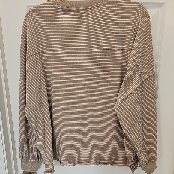 Mod Ref Taupe Striped Sweater - Picture 4 of 4